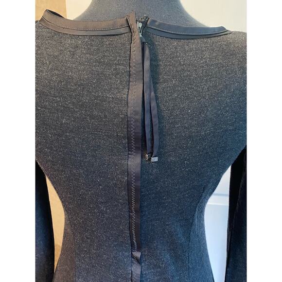 Ann Taylor Charcoal Gray Wool Blend Bodycon Accent Zipper Dress Size 8 Petite - Picture 3 of 10